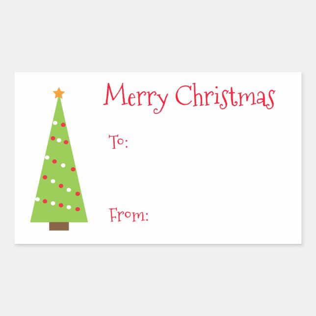Sticker Rectangulaire Tags cadeaux de Noël Whimsical (Devant)