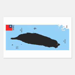 Sticker Rectangulaire taiwan pays carte politique