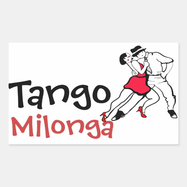 Sticker Rectangulaire Tango Milonga (Devant)