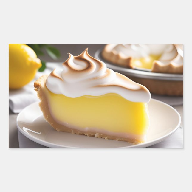 Sticker Rectangulaire Tarte au citron meringuée (Devant)