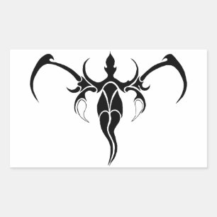 Sticker Rectangulaire Tatouage tribal des éléphants - noir et blanc