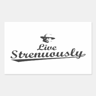 Sticker Rectangulaire Teddy Roosevelt Vit Fortement