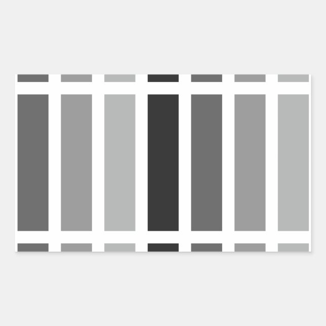 Sticker Rectangulaire Teintes gris argenté (Devant)