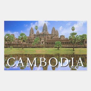 Sticker Rectangulaire Temple d'Angkor Wat   Kampuchea, Cambodge