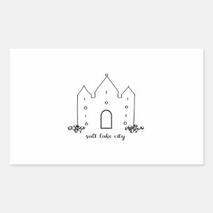 Sticker Rectangulaire temple de salt lake city utah simple moderne