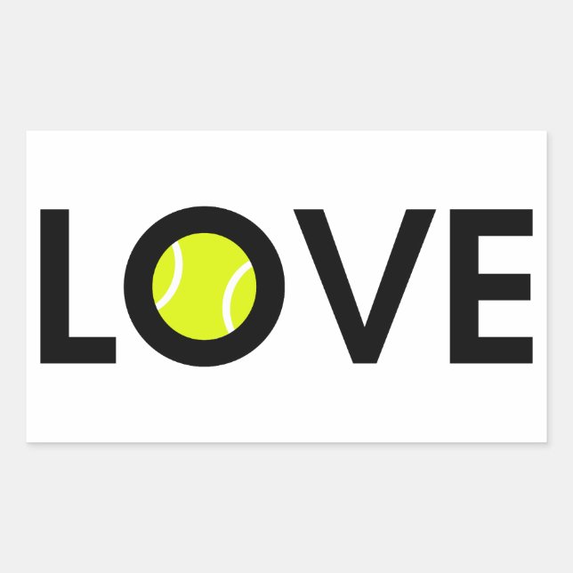 Sticker Rectangulaire Tennis Ball LOVE (Devant)