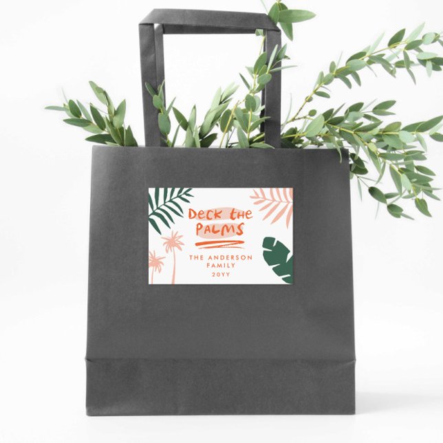 Sticker Rectangulaire terrasse palmiers noël tropical moderne (Créateur téléchargé)