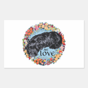 Sticker Rectangulaire Terrier Écossais : Aye, Amour !