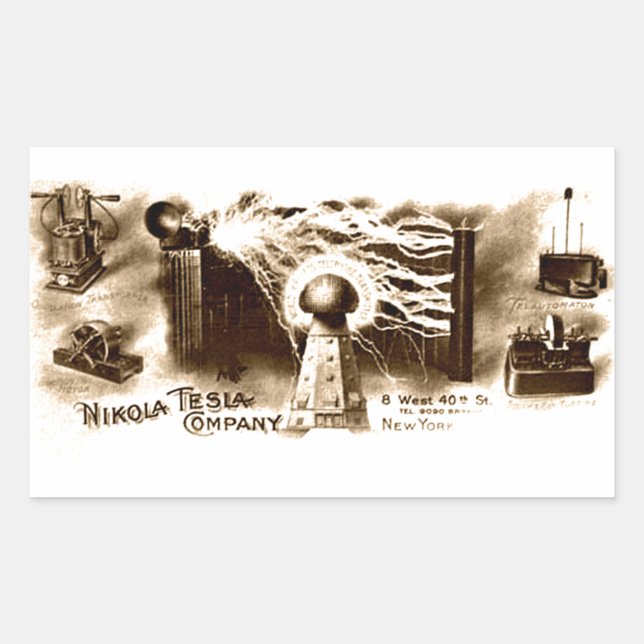 Sticker Rectangulaire Tesla Letterhead (Devant)