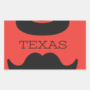 Sticker Rectangulaire Texas en rouge