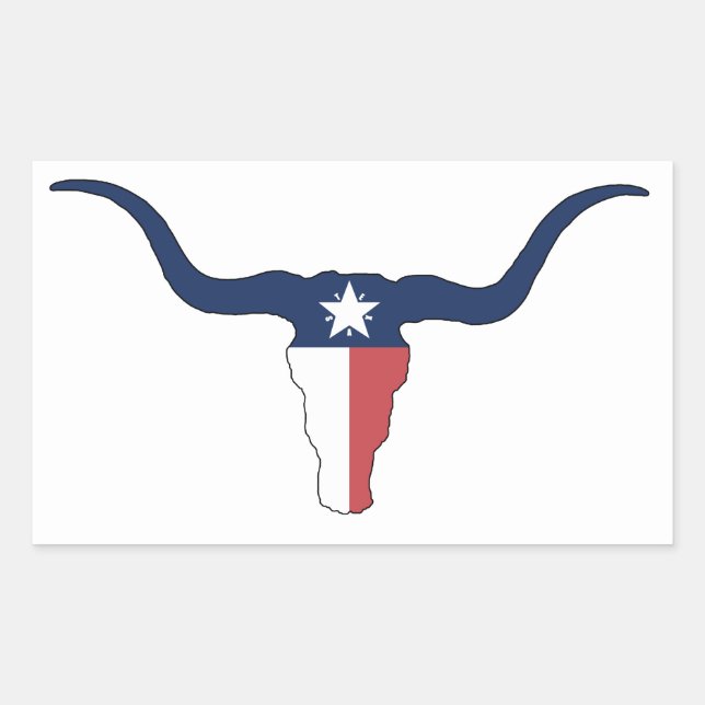 Sticker Rectangulaire Texas Longhorn (Devant)
