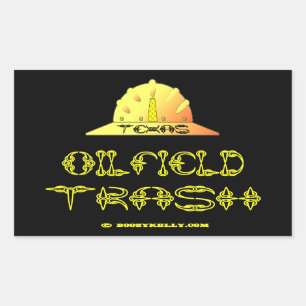 Sticker Rectangulaire Texas Oil Field Trash, Texan, Pétrole, Gaz, Rigs, 