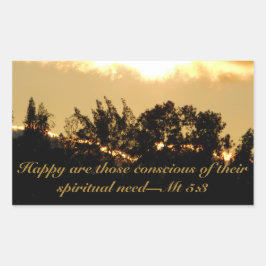 Sticker Rectangulaire Texte biblique du coucher du soleil