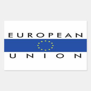 Sticker Rectangulaire texte de symbole de nation de drapeau de l'Europe