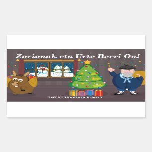 Sticker Rectangulaire Texte fait sur commande, scène d'Olentzero