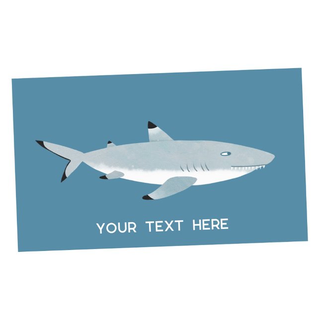 Sticker Rectangulaire Texte personnalisé de requin noir pointu (Black tipped reef shark fun custom text personalized stickers)