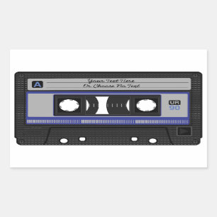 Sticker Rectangulaire Texte personnalisé / Musique d'amour rétro Mixtape