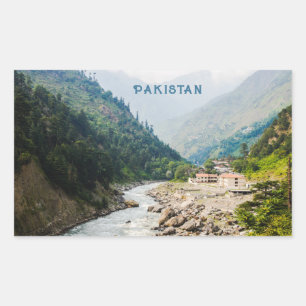 Sticker Rectangulaire Texte personnalisé Pakistan
