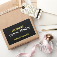 Texte simple Noir et Gold Graduation Party Favoris