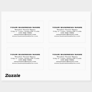Sticker Rectangulaire Textes bruts Marque commerciale en blanc