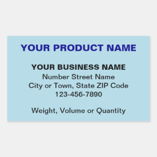 Sticker Rectangulaire Textes simples minimaux du produit sur le bleu cla