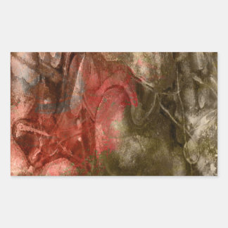 Sticker Rectangulaire Texture en pierre rouge/Brown