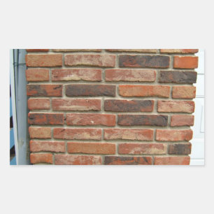 Sticker Rectangulaire Texture murale en briques rouges vieilles