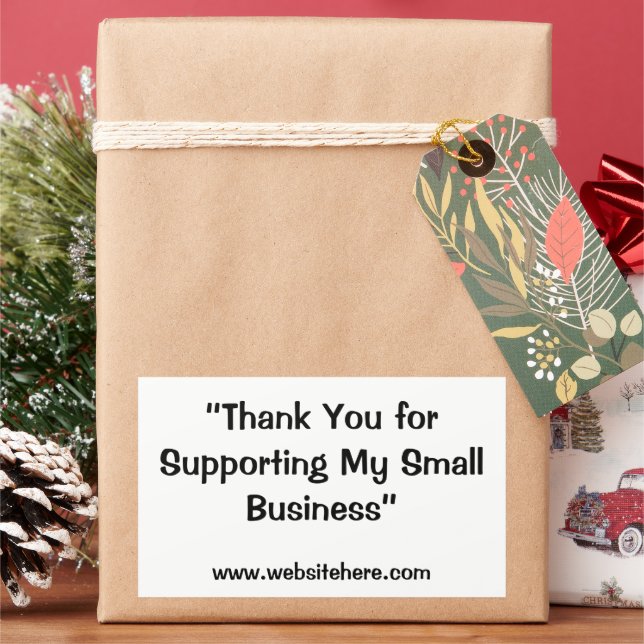Sticker Rectangulaire “Thank You for Supporting My Small Business”  (vacances)