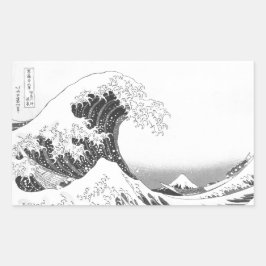 Sticker Rectangulaire The Great Wave / Black & White