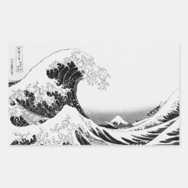 Sticker Rectangulaire The Great Wave / High-contrast Black & White