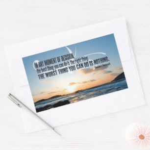 Sticker Rectangulaire Theodore Roosevelt Citation Inspirationnelle "Déci