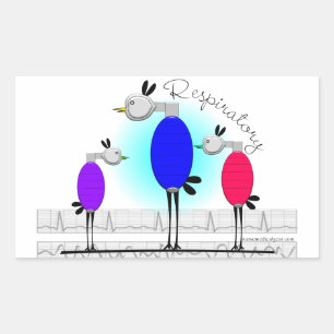 Sticker Rectangulaire Thérapie respiratoire Cadeaux "Ambu Birds"