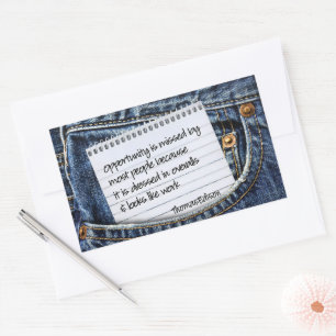 Sticker Rectangulaire Thomas Edison Citation Inspirationnelle "Opportuni