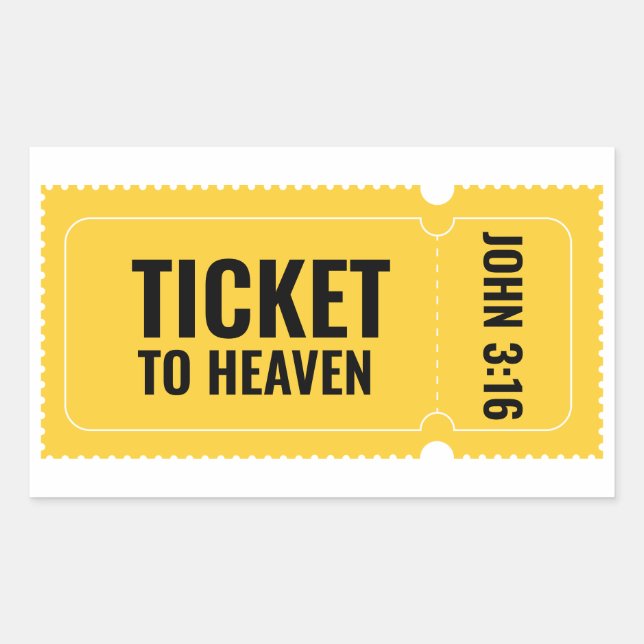 Sticker Rectangulaire Ticket au paradis (Devant)