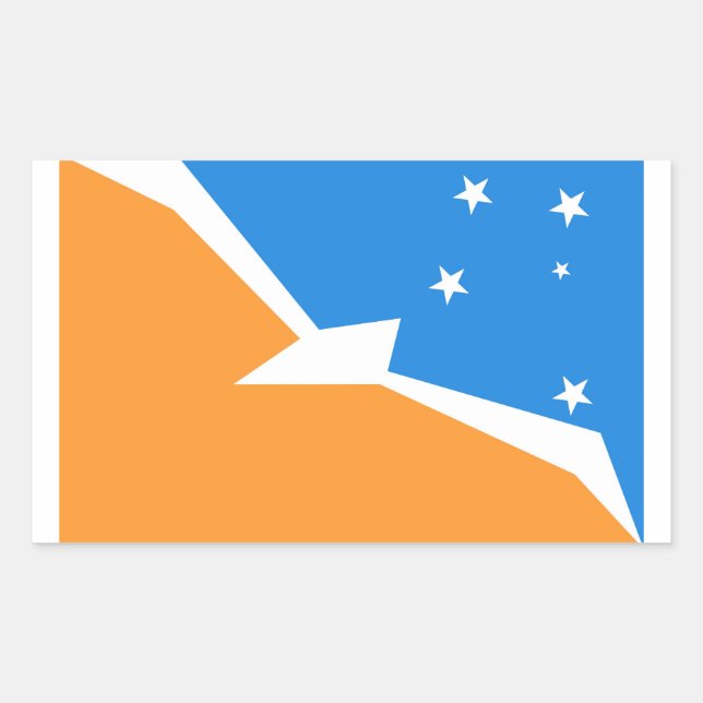 Sticker Rectangulaire Tierra del Fuego Argentine drapeau feu province (Devant)