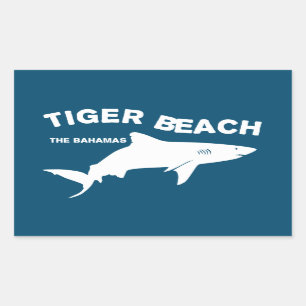 Sticker Rectangulaire Tiger Beach - Bahamas Plongée avec requins