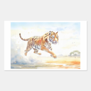 Sticker Rectangulaire Tigre en action 3