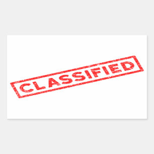 Sticker Rectangulaire Timbre en caoutchouc rouge classifié