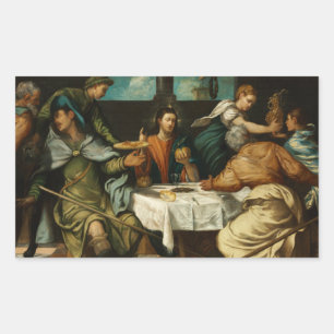 Sticker Rectangulaire Tintoretto - La Cène à Emmaus