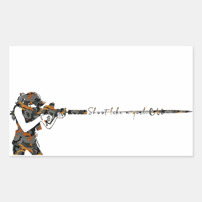 Sticker Rectangulaire Tirer Comme Une Fille (Devant)