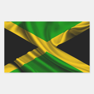 Sticker Rectangulaire Tissu de drapeau de la Jamaïque