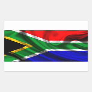 Sticker Rectangulaire Tissu de drapeau de l'Afrique du Sud