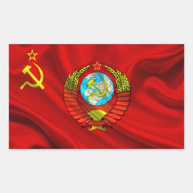 Sticker Rectangulaire Tissu du drapeau de l'URSS (Devant)