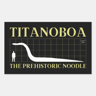 Sticker Rectangulaire Titanoboa Éteindre Gros Serpent Nouille Préhistori