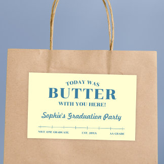 Sticker Rectangulaire Today Was Butter With You Yellow & Blue Graduation