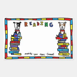Sticker Rectangulaire Todd Parr - Réservez la bibliothèque de la Journée