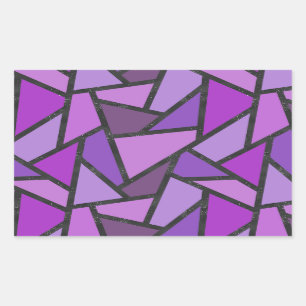 Sticker Rectangulaire Tons de vitrail violet motif
