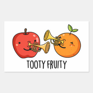 Sticker Rectangulaire Tooty Fruity Amusant Fruit Musicien Pun