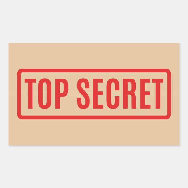 Sticker Rectangulaire Top Secret (Devant)