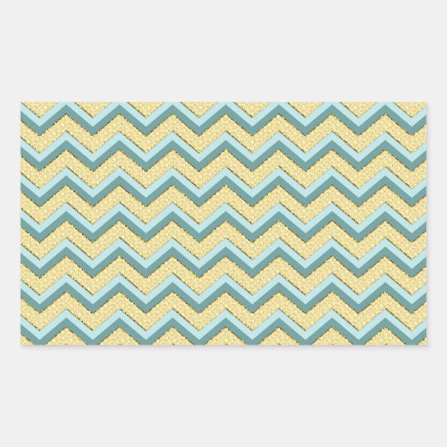 Sticker Rectangulaire Topaz Parties scintillant Chevron Motif (Devant)